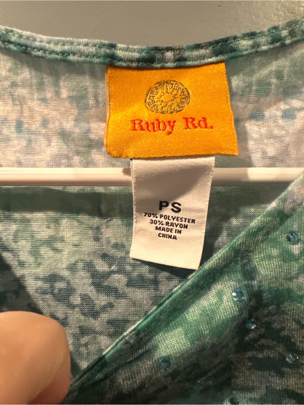 Ruby Rd. Striped Knit Top in Teal, Blue & Green - Picture 2 of 4
